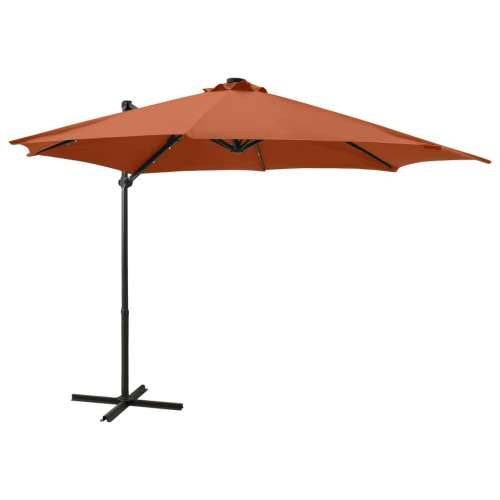 Konzolni vrtni suncobran sa stupom LED 300 cm terakota - Terakota 300 cm 1 Cijena