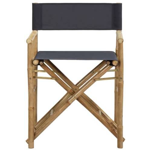 Sklopive redateljske stolice tamnosive 2 kom bambus i tkanina Cijena