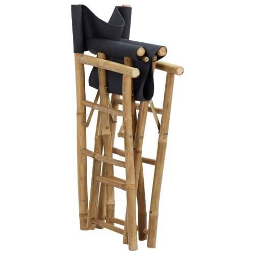 Sklopive redateljske stolice tamnosive 2 kom bambus i tkanina Cijena