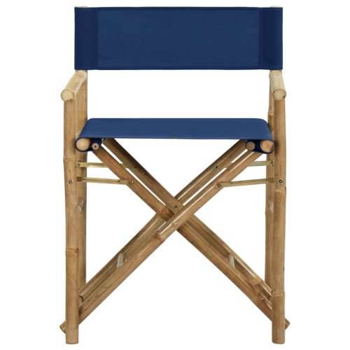 Sklopive redateljske stolice od bambusa i tkanine 2 kom plave Cijena