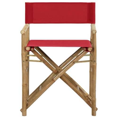 Sklopive redateljske stolice od bambusa i tkanine 2 kom crvene Cijena