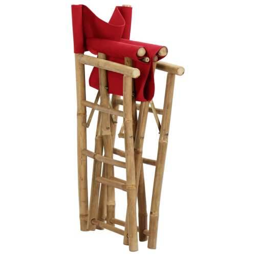Sklopive redateljske stolice od bambusa i tkanine 2 kom crvene Cijena