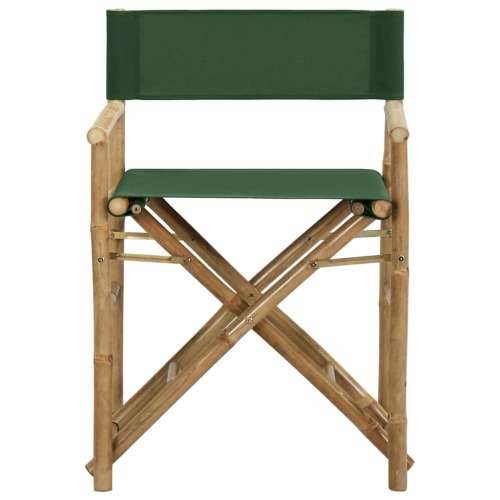 Sklopive redateljske stolice od bambusa i tkanine 2 kom zelene Cijena