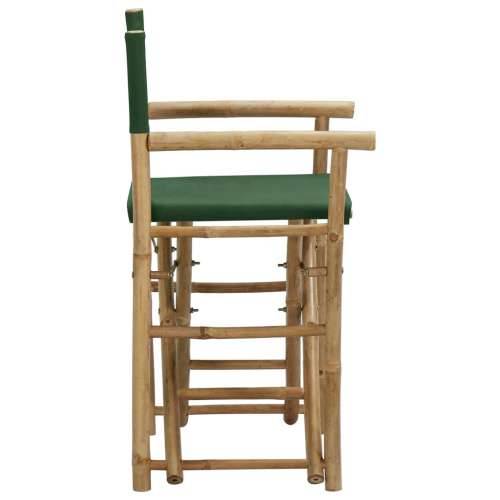 Sklopive redateljske stolice od bambusa i tkanine 2 kom zelene Cijena