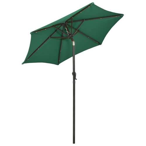 Vrtni suncobran s LED svjetlima zeleni 200 x 211 cm aluminijski - Zelena 1 Cijena