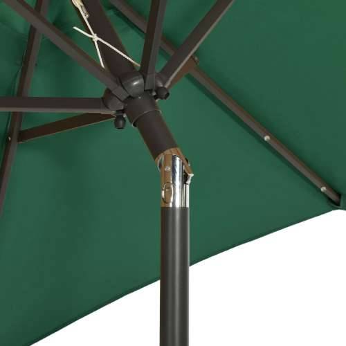 Vrtni suncobran s LED svjetlima zeleni 200 x 211 cm aluminijski - Zelena 1 Cijena