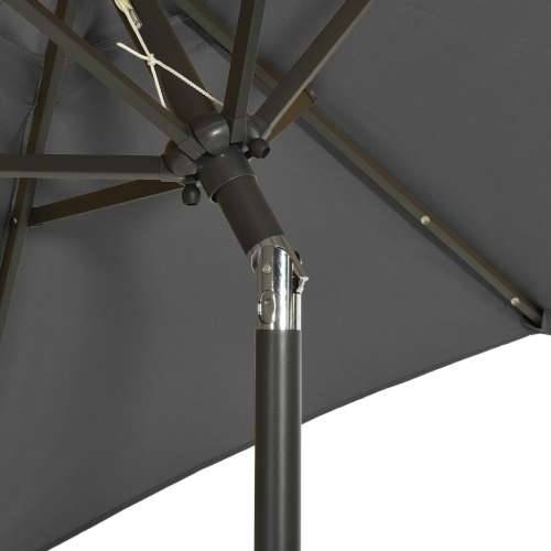 Vrtni suncobran s LED svjetlima antracit 200x211 cm aluminijski - Antracit 1 Cijena