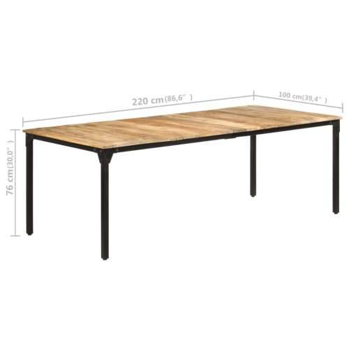 Blagovaonski stol 220 x 100 x 76 cm od grubog drva manga - 220 x 100 x 76 cm 1 Cijena