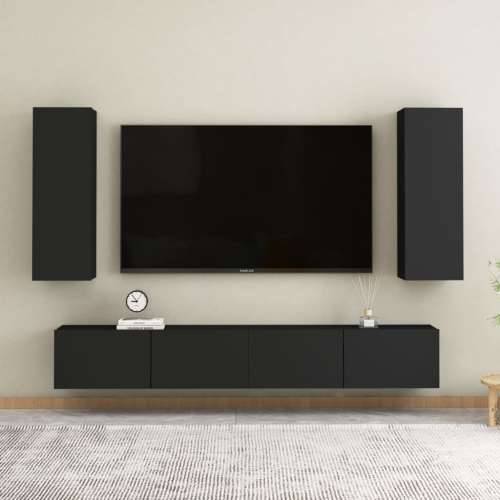 TV ormarić crni 30,5 x 30 x 90 cm od konstruiranog drva - Crna 1 90 cm Cijena