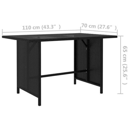 Vrtni stol - Blagovaonski stol crni 110 x 70 x 65 cm od poliratana - Crna 1 stol Cijena