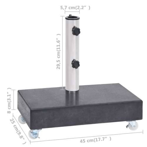 Postolje za suncobran crno 45 x 25 x 8 cm granitno - Crna 1 s kotačima Cijena