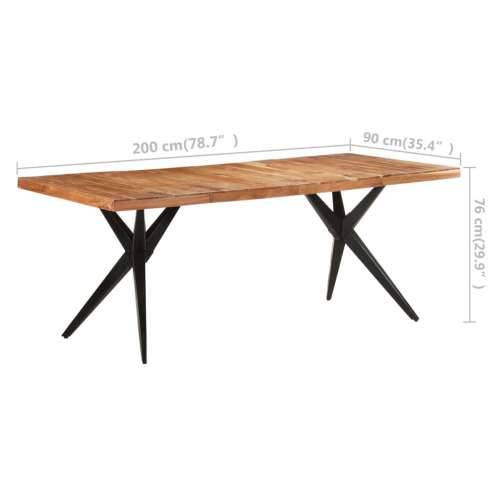 Blagovaonski stol 200 x 90 x 76 cm od masivnog drva bagrema - Izbijeljeno 200 x 90 x 76 cm 1 Masivno bagremovo drvo Cijena
