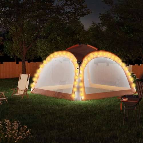 Šator za zabave LED 4 bočna zida 3,6x3,6x2,3 m sivo-narančasti Cijena