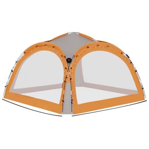 Šator za zabave LED 4 bočna zida 3,6x3,6x2,3 m sivo-narančasti Cijena