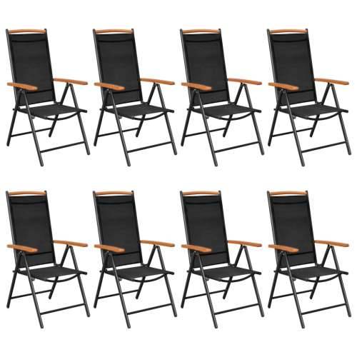 Vrtna garnitura - 9-dijelni vrtni blagovaonski set crni - Crna Dužina stola 185 cm 8 Cijena