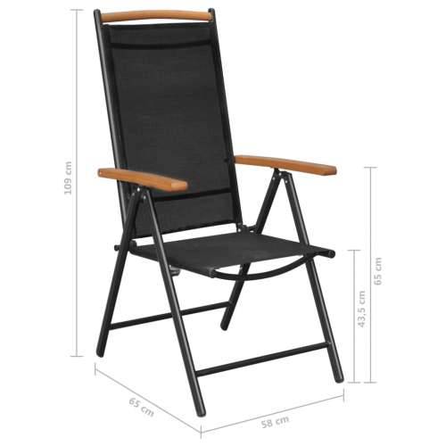 Vrtna garnitura - 9-dijelni vrtni blagovaonski set crni - Crna Dužina stola 185 cm 8 Cijena
