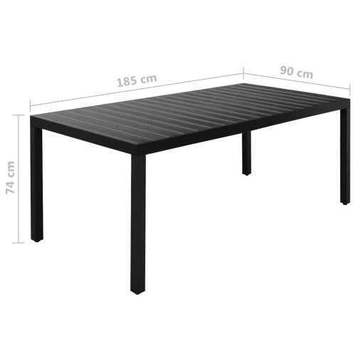 Vrtna garnitura - 9-dijelni vrtni blagovaonski set crni - Crna Dužina stola 185 cm 8 Cijena