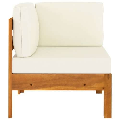 2-dijelna vrtna garnitura s krem bijelim jastucima drvo bagrema - Krema 1 corner sofa + table Cijena