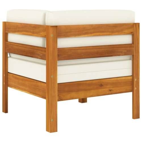 2-dijelna vrtna garnitura s krem bijelim jastucima drvo bagrema - Krema 1 corner sofa + table Cijena