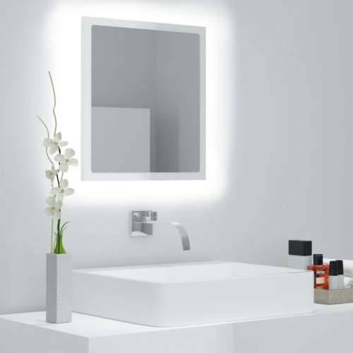 LED kupaonsko ogledalo visoki sjaj bijelo 40x8,5x37 cm akrilno