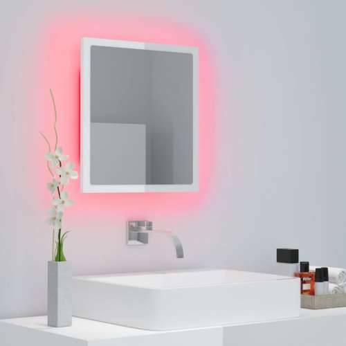 LED kupaonsko ogledalo visoki sjaj bijelo 40x8,5x37 cm akrilno Cijena