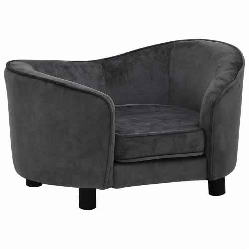 Sofa za pse tamnosiva 69 x 49 x 40 cm plišana - Tamno siva Cijena