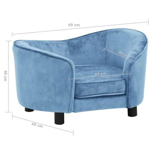 Sofa za pse tirkizna 69 x 49 x 40 cm plišana - Tirkizna Cijena