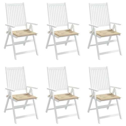 Jastuci za vrtne stolice 6 kom bež 40x40x4 cm od tkanine - Bež 40 x 40 x 3 cm 6 Cijena