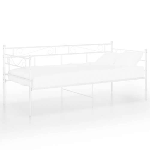 Okvir za krevet na razvlačenje bijeli metalni 90 x 200 cm - Bijela Cijena