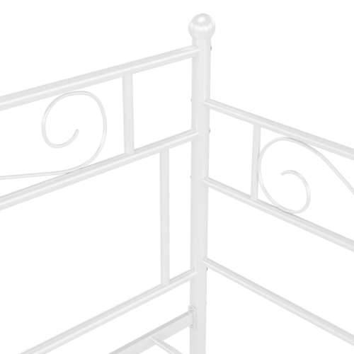 Okvir za krevet na razvlačenje bijeli metalni 90 x 200 cm - Bijela Cijena