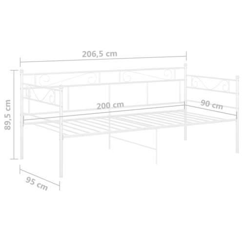 Okvir za krevet na razvlačenje bijeli metalni 90 x 200 cm - Bijela Cijena