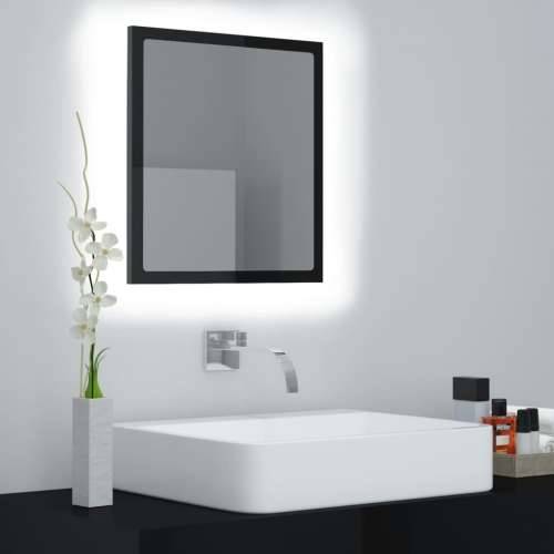 LED kupaonsko ogledalo visoki sjaj crno 40x8,5x37 cm akrilno Cijena