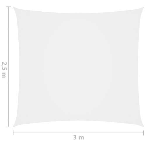Jedro protiv sunca od tkanine Oxford pravokutno 2,5x3 m bijelo Cijena