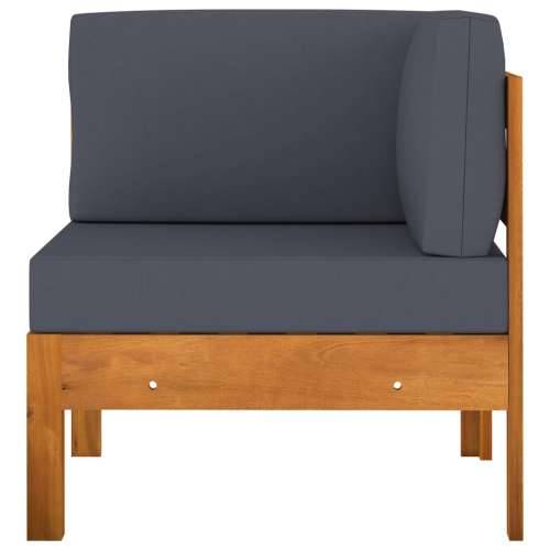 2-dijelna vrtna garnitura s tamnosivim jastucima bagremovo drvo - Tamno siva 1 corner sofa + table Cijena