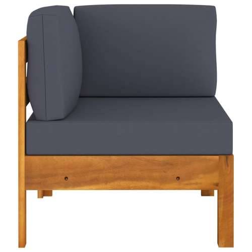 2-dijelna vrtna garnitura s tamnosivim jastucima bagremovo drvo - Tamno siva 1 corner sofa + table Cijena