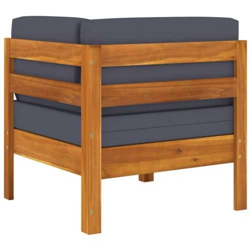 2-dijelna vrtna garnitura s tamnosivim jastucima bagremovo drvo - Tamno siva 1 corner sofa + table Cijena