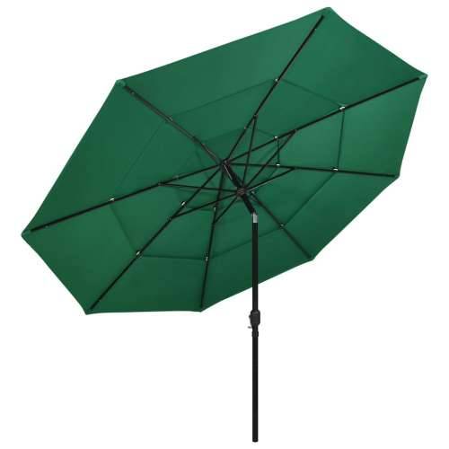 Vrtni suncobran s 3 razine i aluminijskim stupom 3,5 m zeleni - Zelena 3.5 m 1 Cijena