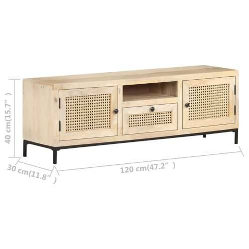 TV ormarić 120x30x40 cm od masivnog drva manga i prirodne trske Cijena