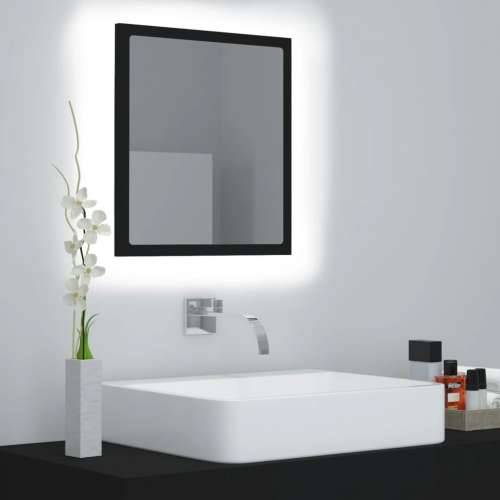 LED kupaonsko ogledalo crno 40 x 8,5 x 37 cm akrilno Cijena