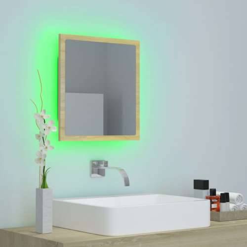 LED kupaonsko ogledalo boja hrasta sonome 40x8,5x37 cm akrilno Cijena
