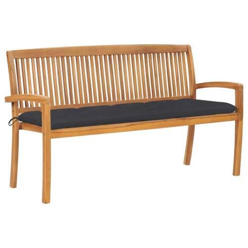 Složiva vrtna klupa s jastukom 159 cm od masovne tikovine - Antracit 150 cm 1 Cijena
