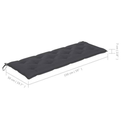 Složiva vrtna klupa s jastukom 159 cm od masovne tikovine - Antracit 150 cm 1 Cijena