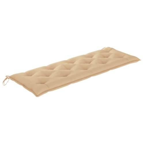 Složiva vrtna klupa s jastukom 159 cm od masovne tikovine - Bež 150 cm 1 Cijena