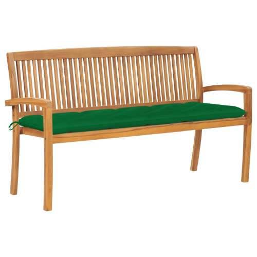 Složiva vrtna klupa s jastukom 159 cm od masovne tikovine - Zelena 150 cm 1 Cijena