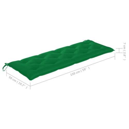 Složiva vrtna klupa s jastukom 159 cm od masovne tikovine - Zelena 150 cm 1 Cijena