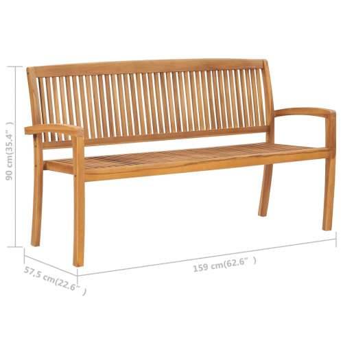 Složiva vrtna klupa s jastukom 159 cm od masovne tikovine - boja crnog vina 150 cm 1 Cijena