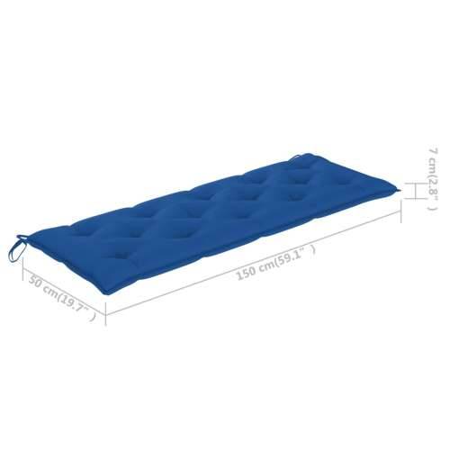 Složiva vrtna klupa s jastukom 159 cm od masovne tikovine - Plava 150 cm 1 Cijena