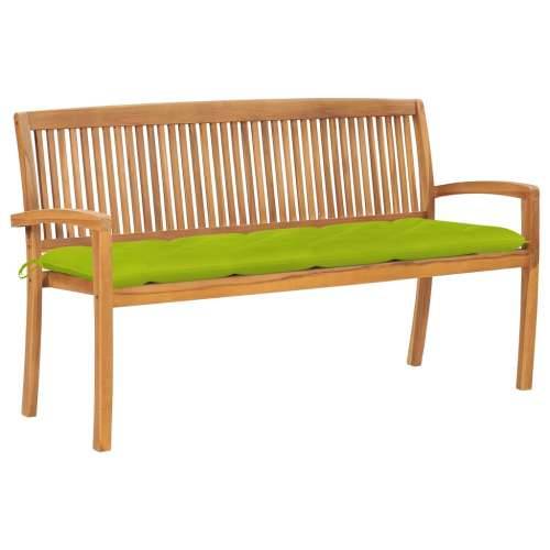 ivdaXL Složiva vrtna klupa s jastukom 159 cm od masovne tikovine - Svjetlozelena 150 cm 1 Cijena