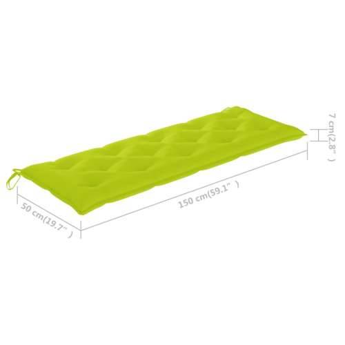 ivdaXL Složiva vrtna klupa s jastukom 159 cm od masovne tikovine - Svjetlozelena 150 cm 1 Cijena