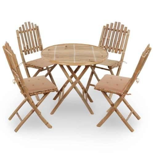 5-dijelni sklopivi vrtni blagovaonski set od bambusa - Bež 40 x 40 x 4 cm 4 Cijena